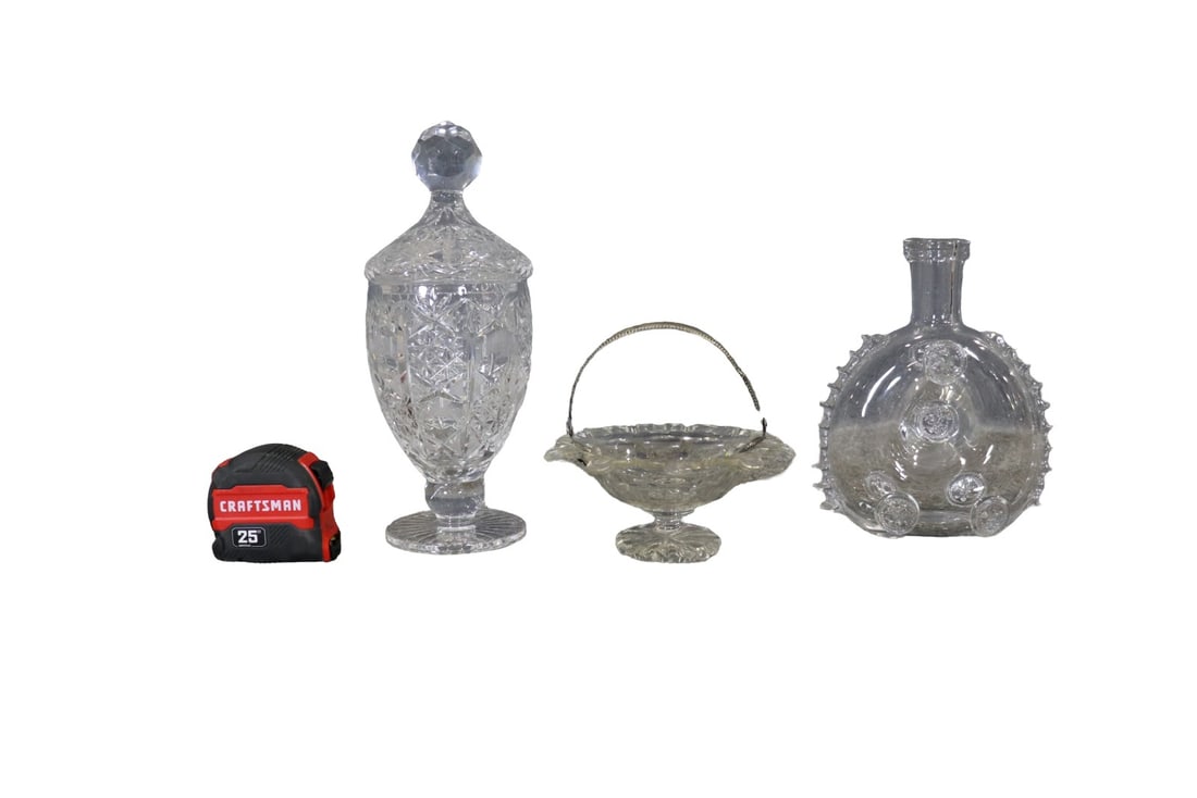 CRYSTAL BACCARAT BOTTLE, BASKET & CANDY DISH (1 of 12)