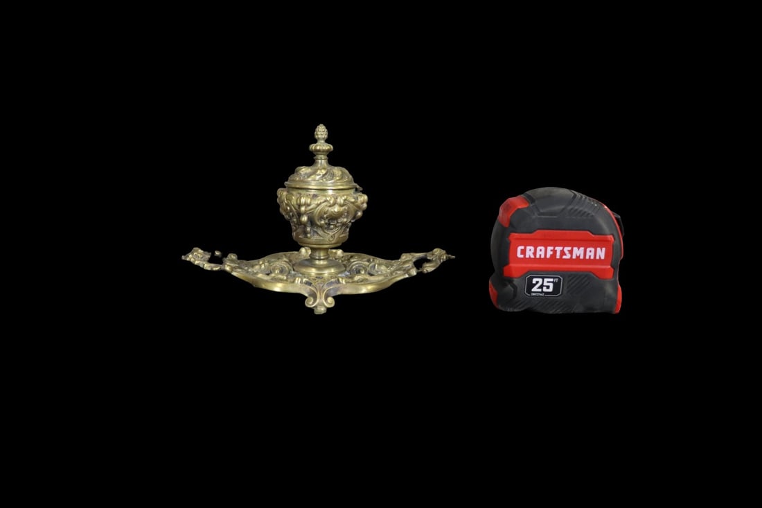 BRONZE INKWELL WITH HANDLE (1 of 8)