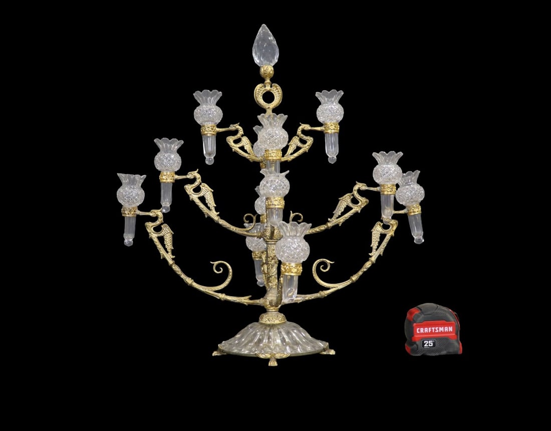 BRONZE & CRYSTAL CENTERPIECE (1 of 12)