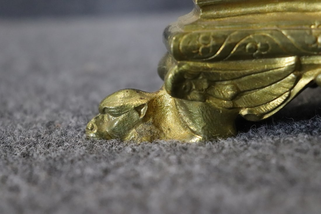 PAIR GOTHIC BRONZE CANDLESTICKS - 4