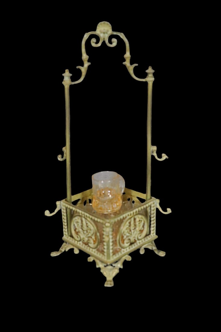 BRONZE & GLASS 6 PIECE LIQUOR SET (1 of 6)