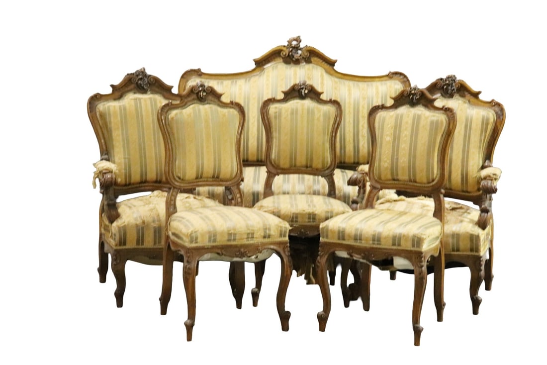 19TH C 6 PC LOUIS PHILLIPPE STYLE SALON SET (1 of 17)
