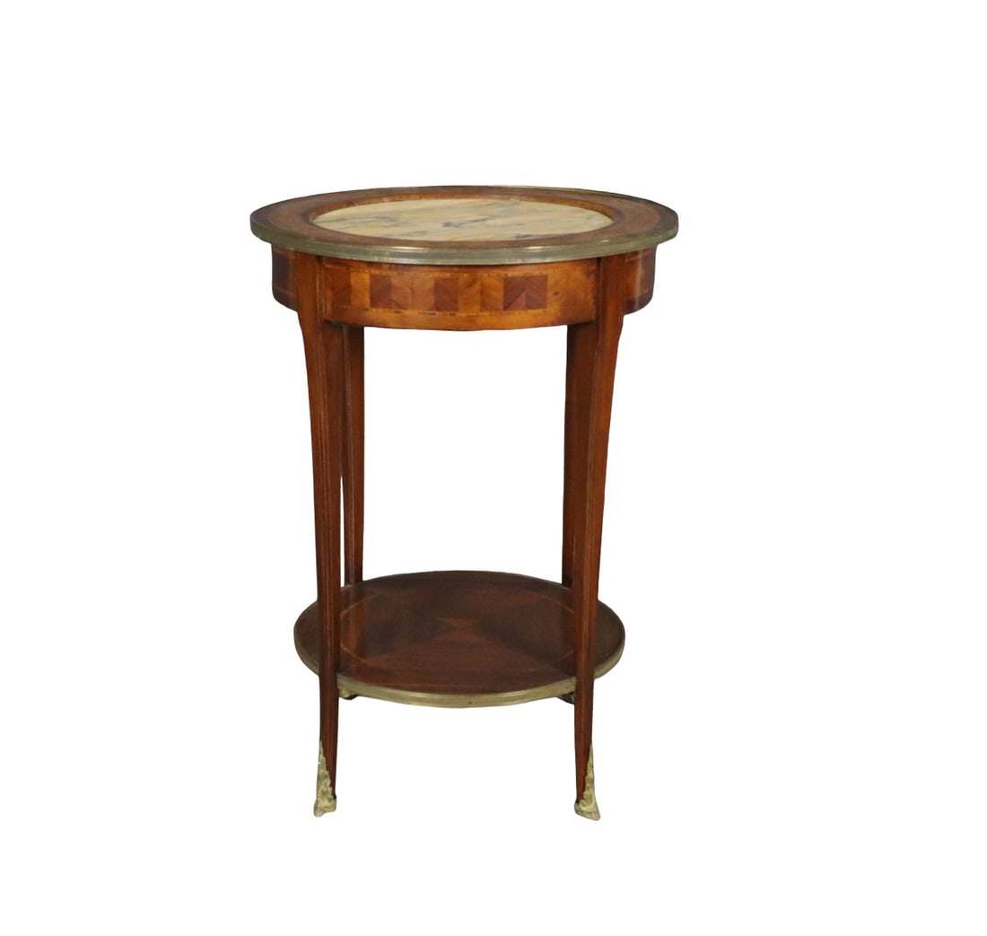 MARBLE TOP INLAID SIDE TABLE (1 of 10)