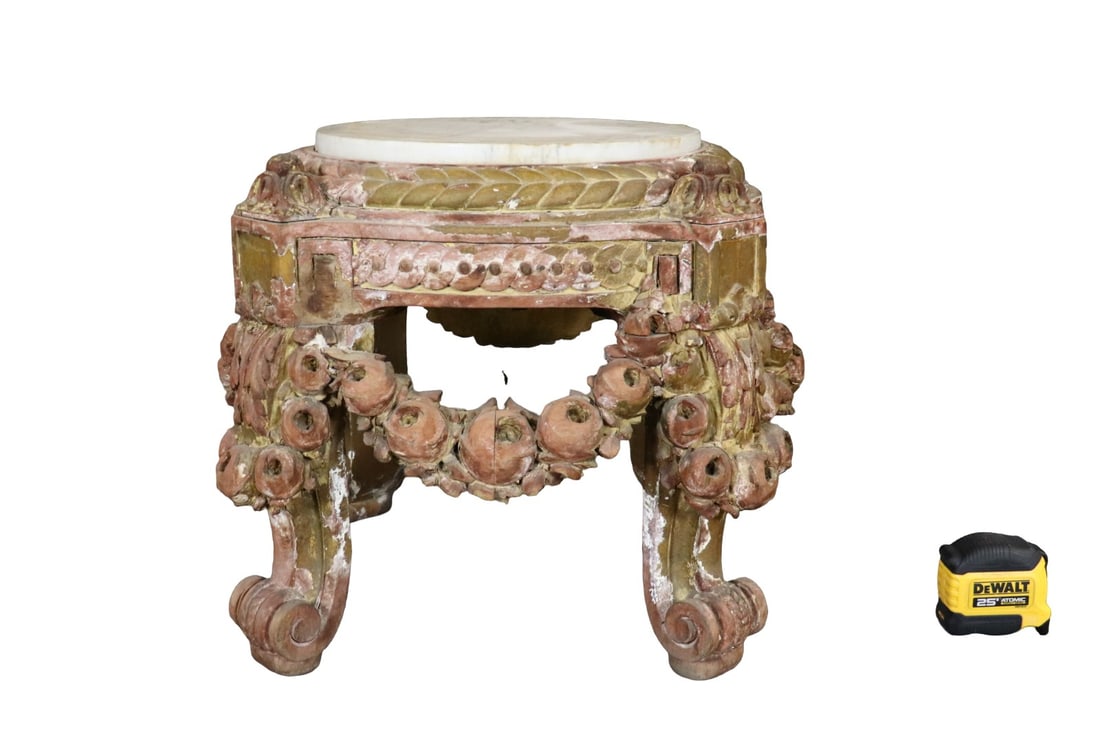 MARBLE TOP CARVED STAND (1 of 11)