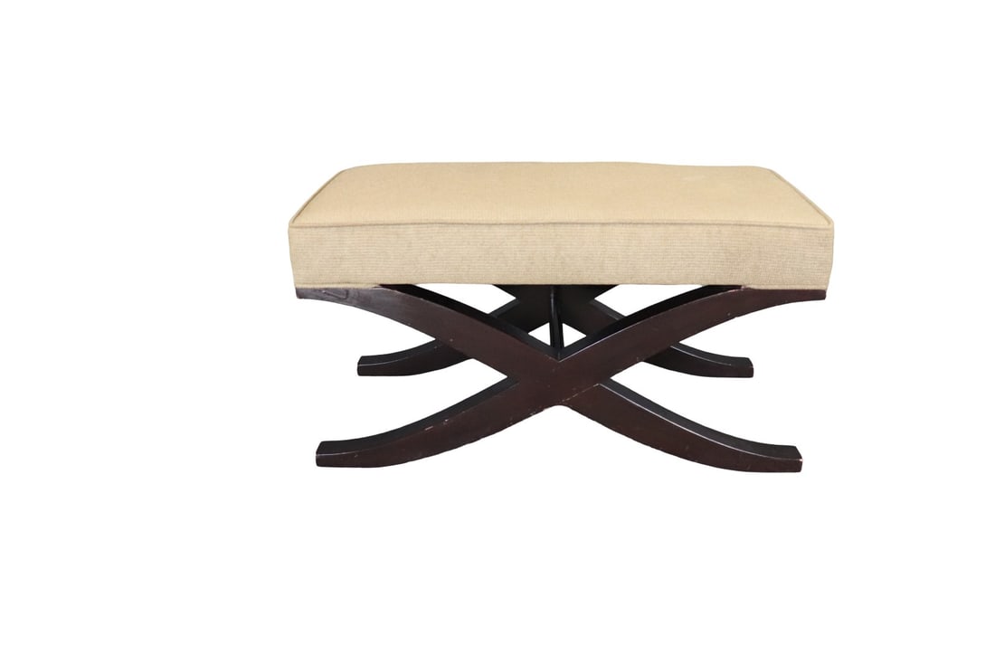 X FRAME UPHOLSTERED OTTOMAN (1 of 12)