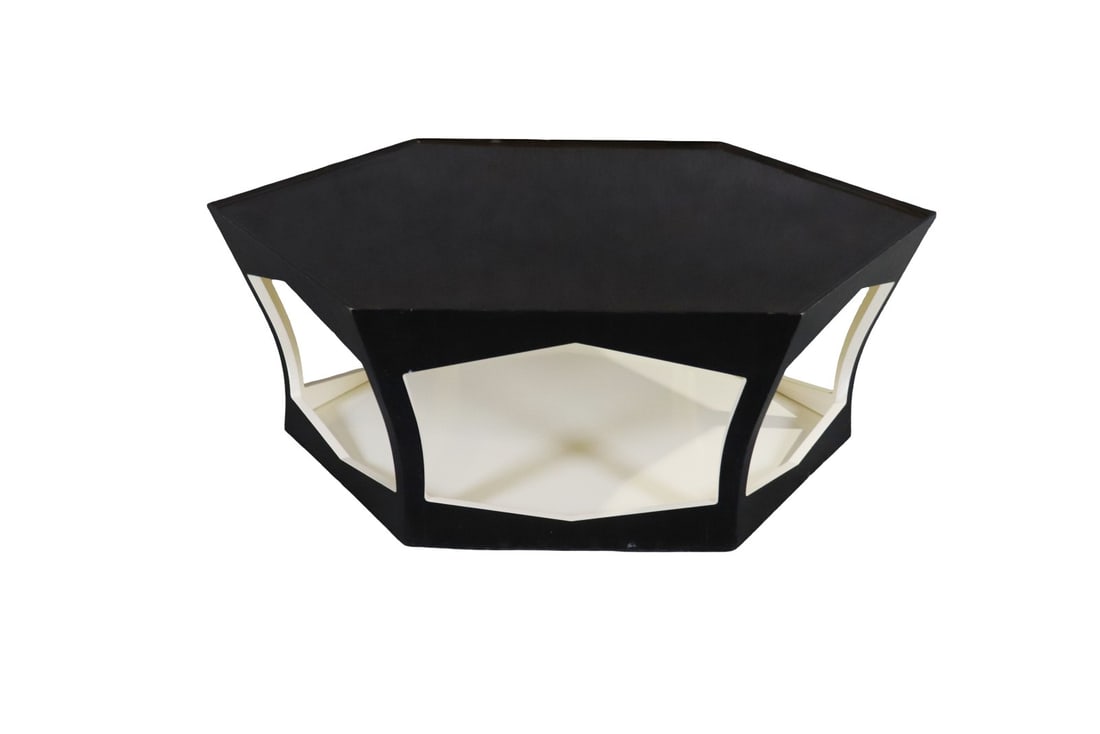 DONGHIA OCTAGONAL COFFEE TABLE: Wood. Painted. Octagonal. 16 3/4" h x 48" w x 48" d.