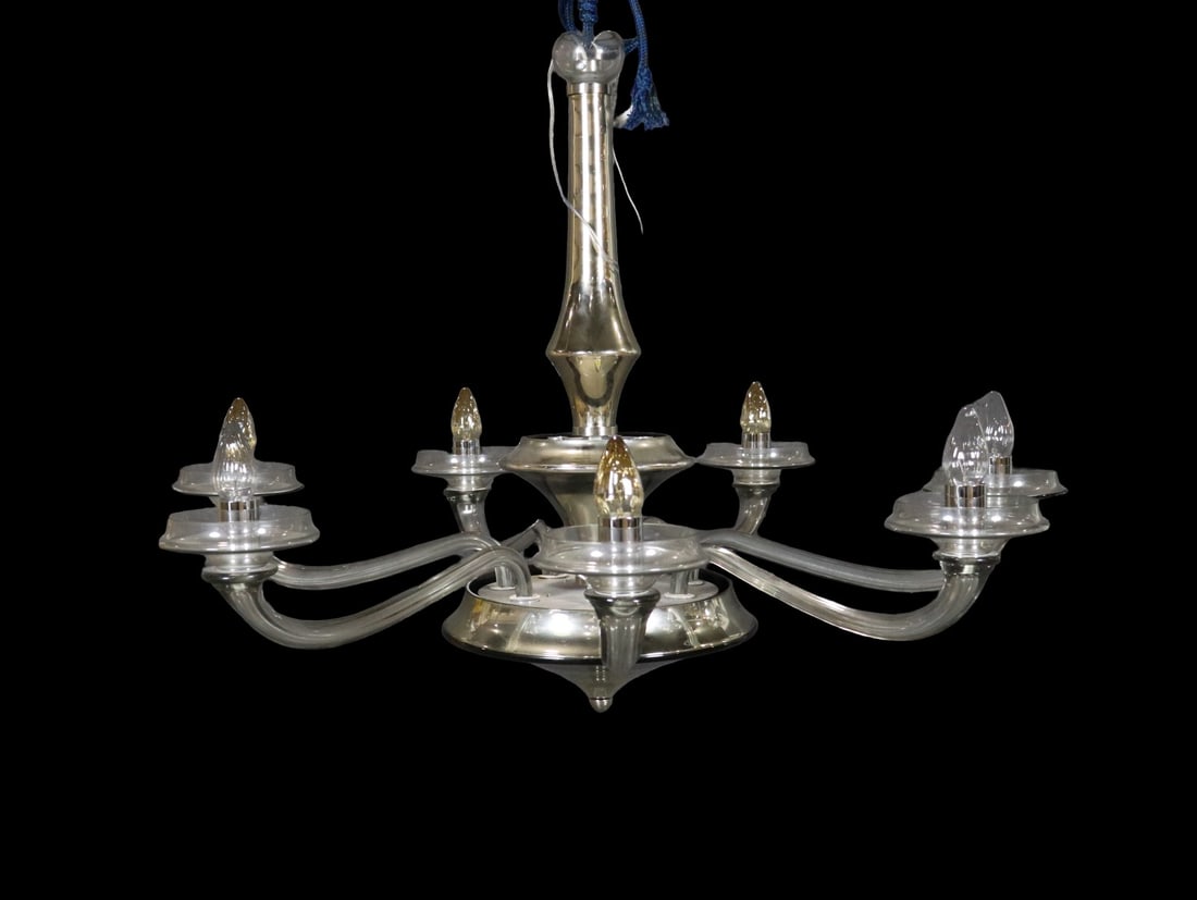 MURANO GLASS & CHROME 7 LIGHT CHANDELIER (1 of 8)