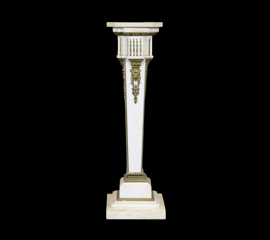 MARBLE & BRASS PEDESTAL (1 of 12)
