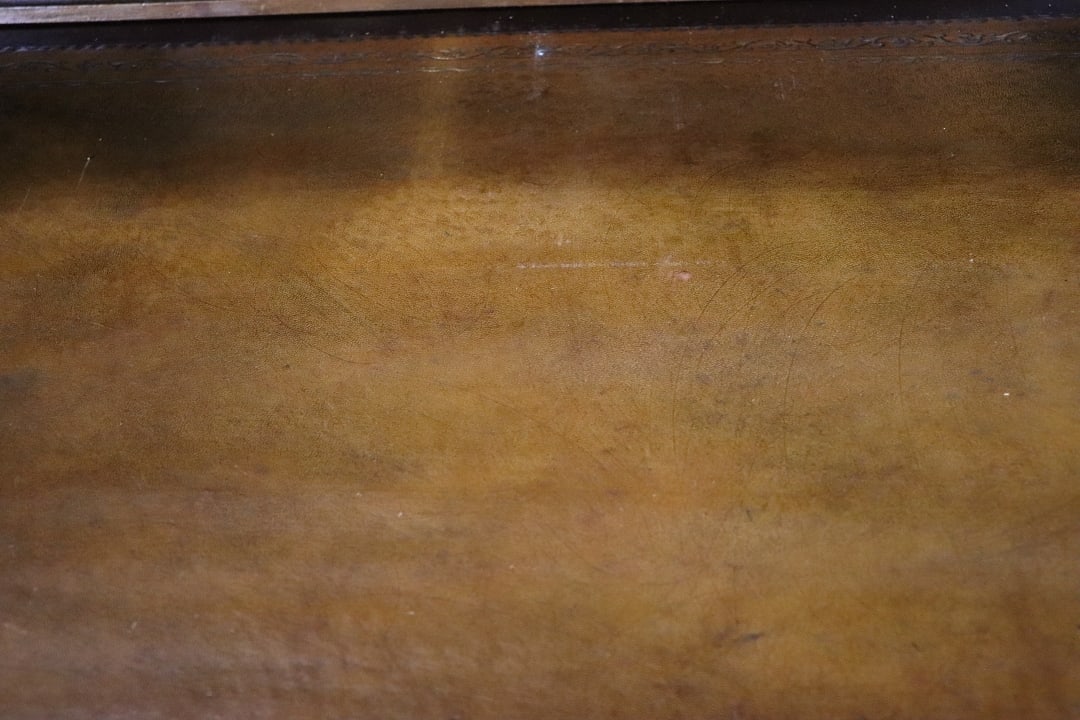 LOUIS XVI STYLE MARBLE TOP SATINWOOD BRONZE MOUNTED ROLL TOP DESK ATTRIBUTED TO LINKE - 6