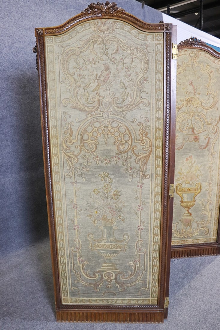 4 PANEL NEEDLEPOINT SCREEN DIVIDER - 12
