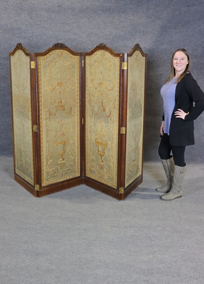 4 PANEL NEEDLEPOINT SCREEN DIVIDER - 2