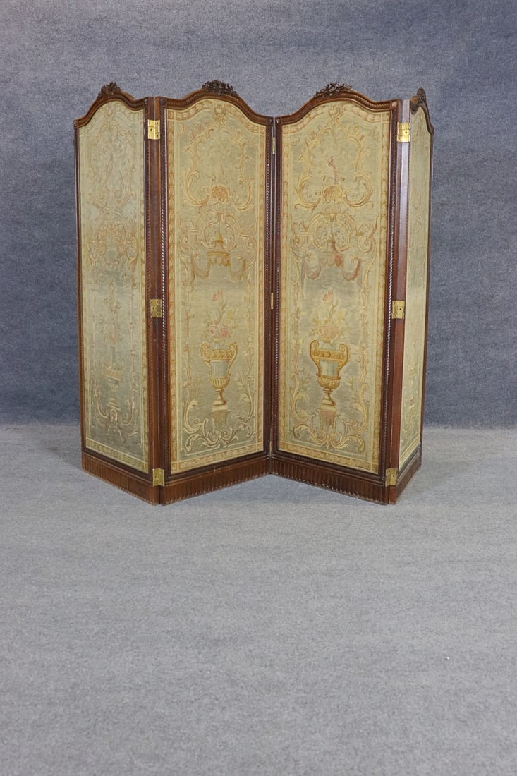 4 PANEL NEEDLEPOINT SCREEN DIVIDER - 3