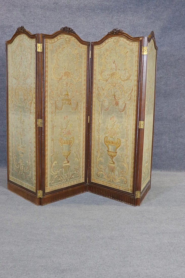 4 PANEL NEEDLEPOINT SCREEN DIVIDER - 4