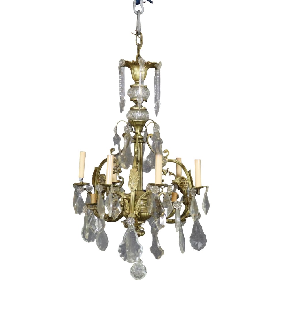 BRONZE & CRYSTAL CHANDELIER (1 of 13)