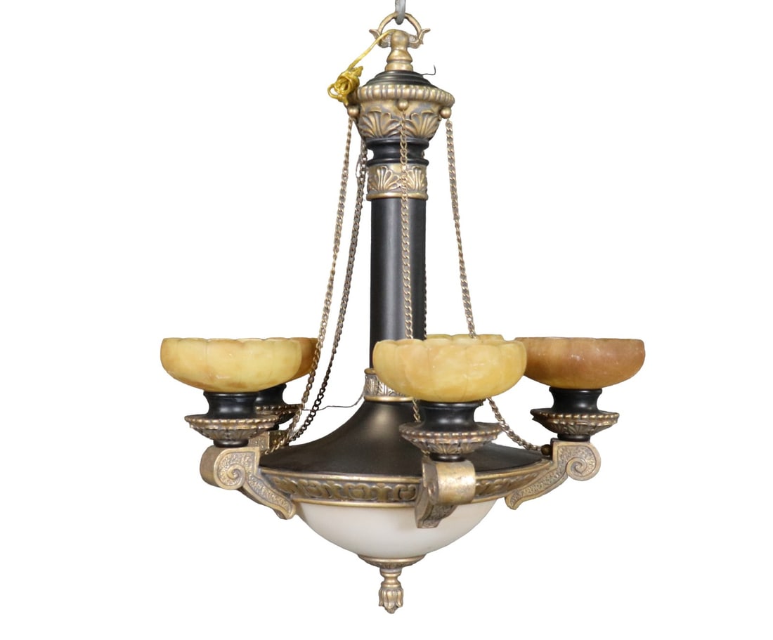 ALABASTER 5 LIGHT CHANDELIER (1 of 10)