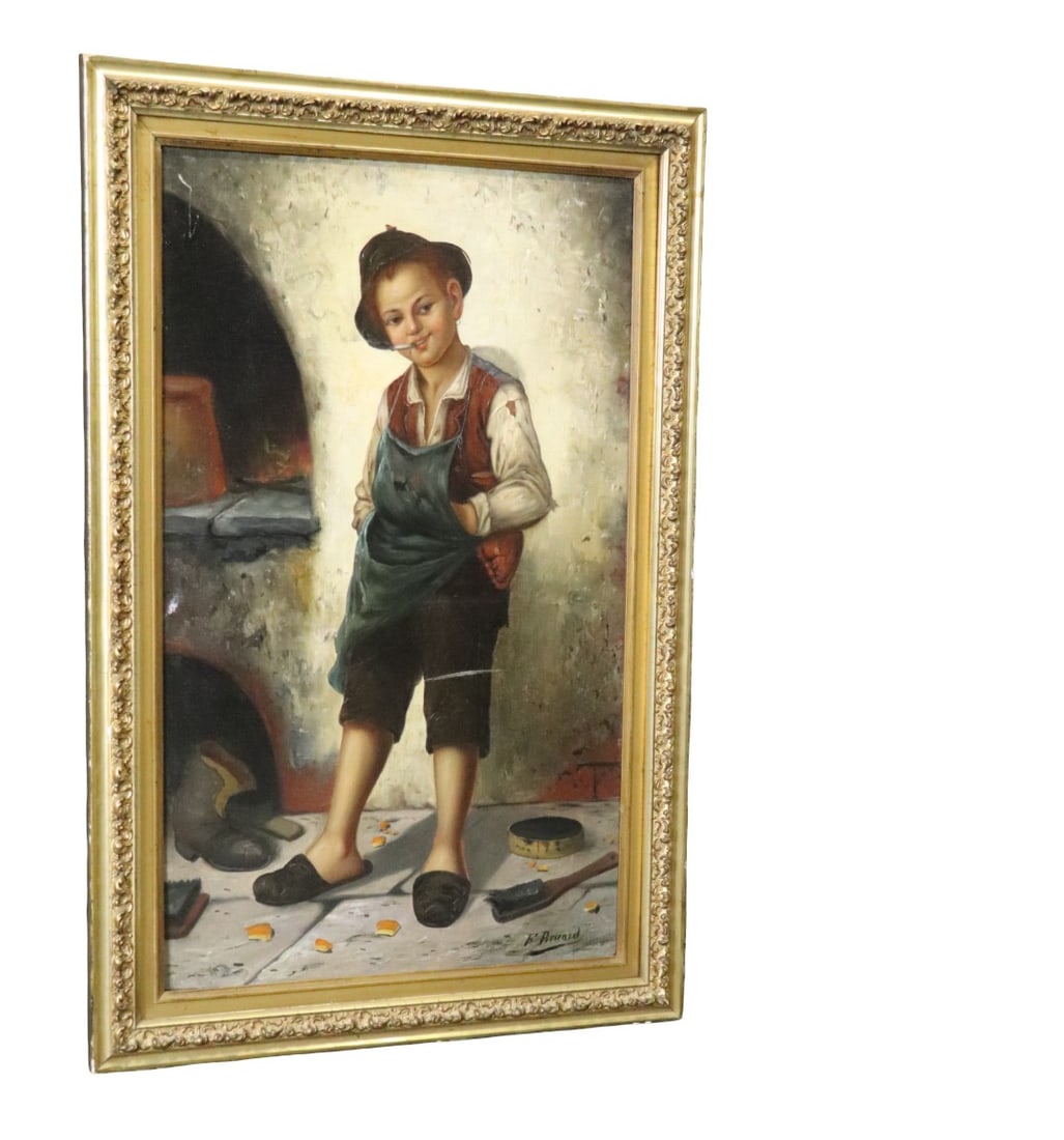 SIGNED F. BRICARD OIL PAINTING OF BOY KPM STYLE (1 of 13)
