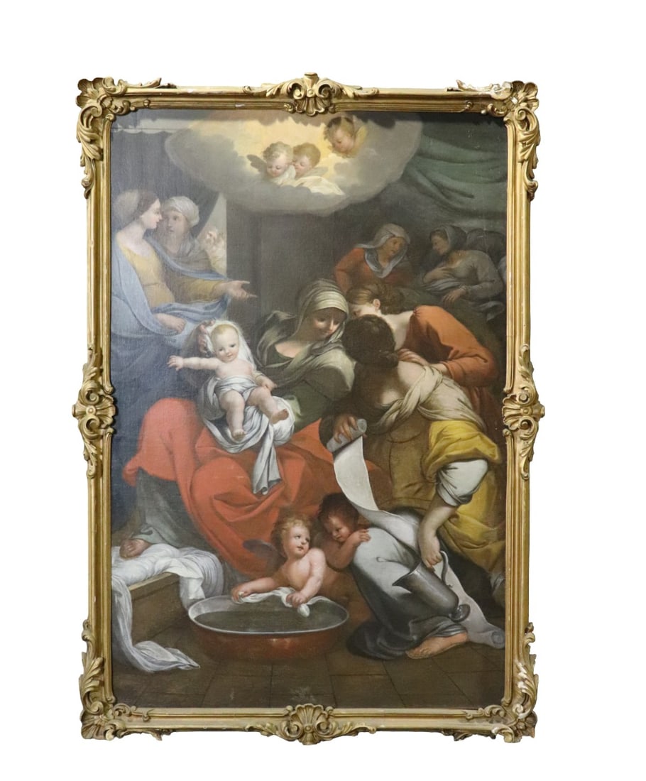 OIL PAINTING WOMEN, CHILDREN & PUTTIS (1 of 12)