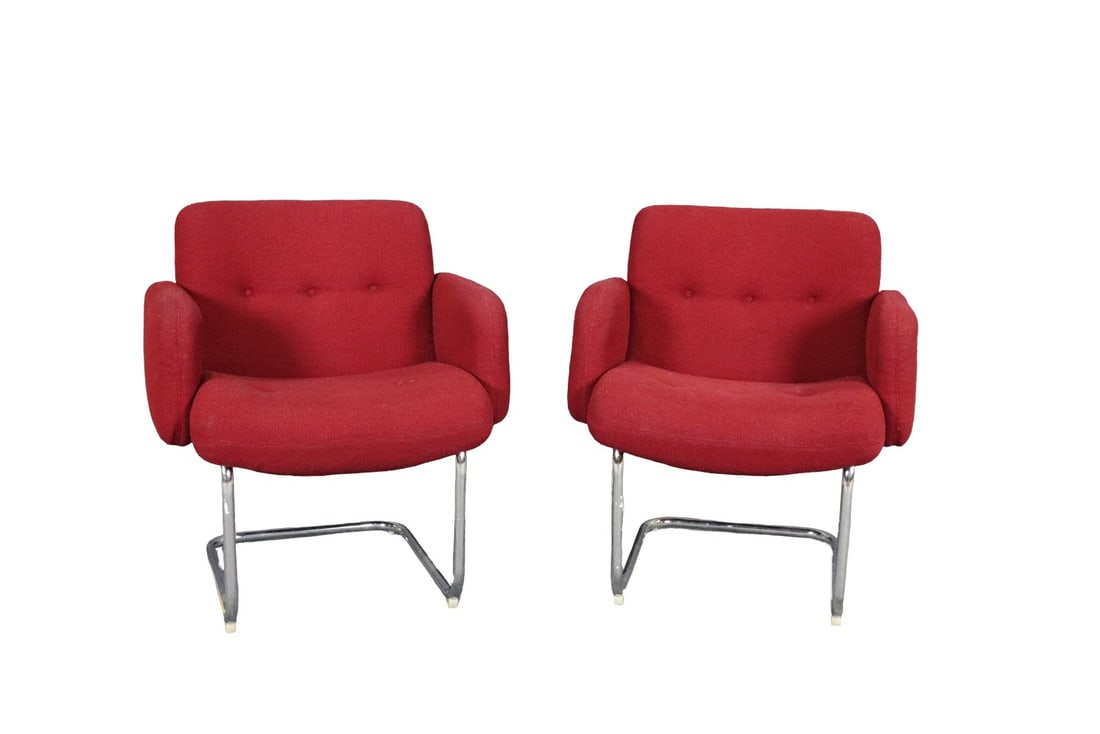 PAIR HARVEY PROBBER CANTILEVERED LOUNGE ARMCHAIRS (1 of 11)