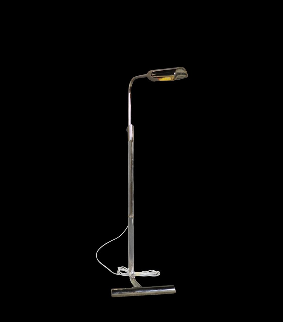 SIGNED RALPH LAUREN POLISHED NICKEL & LUCITE FLOOR LAMP (1 of 8)