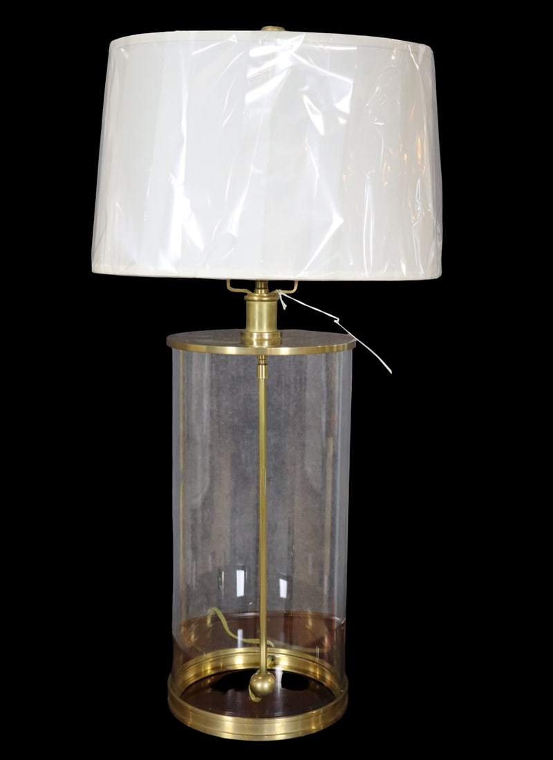 SIGNED RALPH LAUREN GLASS & BRASS MODERN TABLE LAMP (1 of 7)