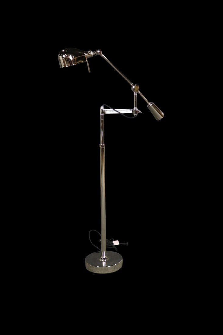 UNSIGNED RALPH LAUREN POLISHED NICKEL ADJUSTABLE FLOOR LAMP (1 of 6)