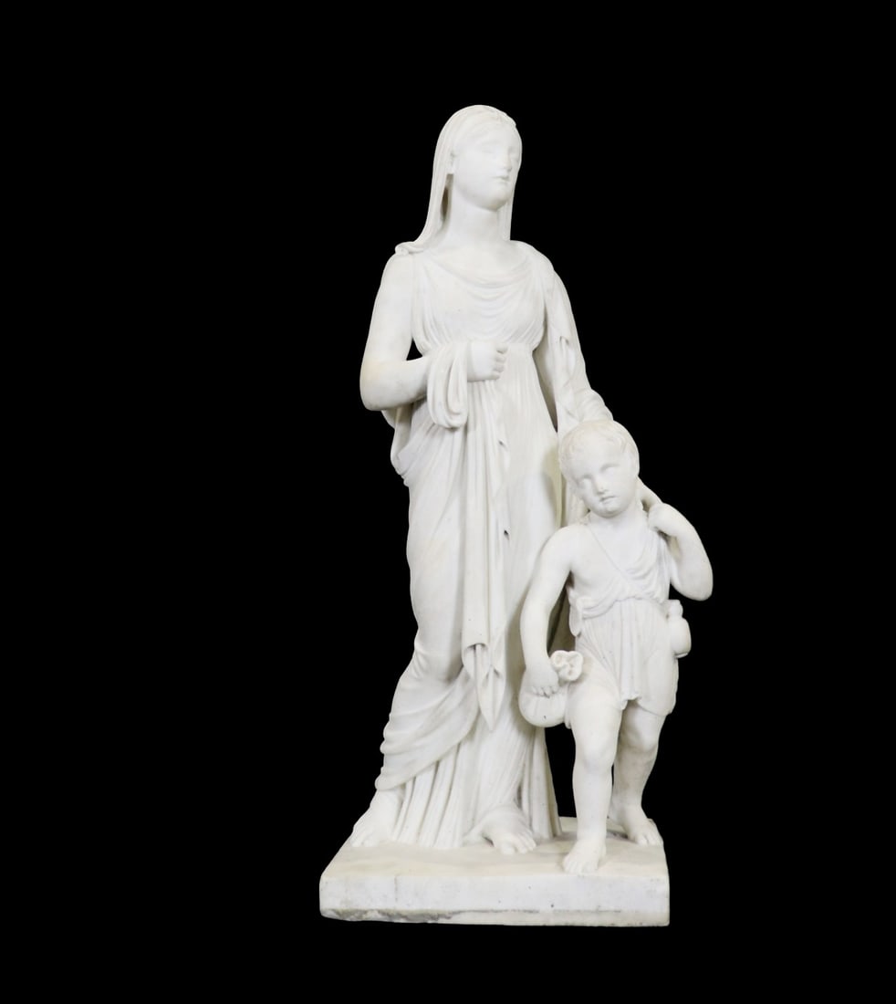 LARGE CARRERA MARBLE STATUE MOTHER & CHILD (1 of 12)