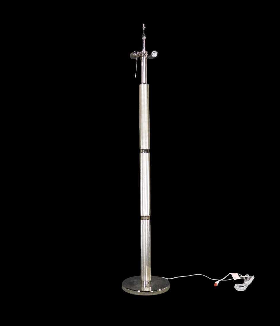 SIGNED RALPH LAUREN POLISHED NICKEL KNURLED FLOOR LAMP (1 of 6)