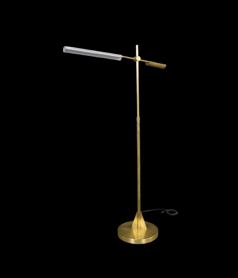 SIGNED RALPH LAUREN BRASS & ACRYLIC ADJUSTABLE FLOOR LAMP (1 of 7)