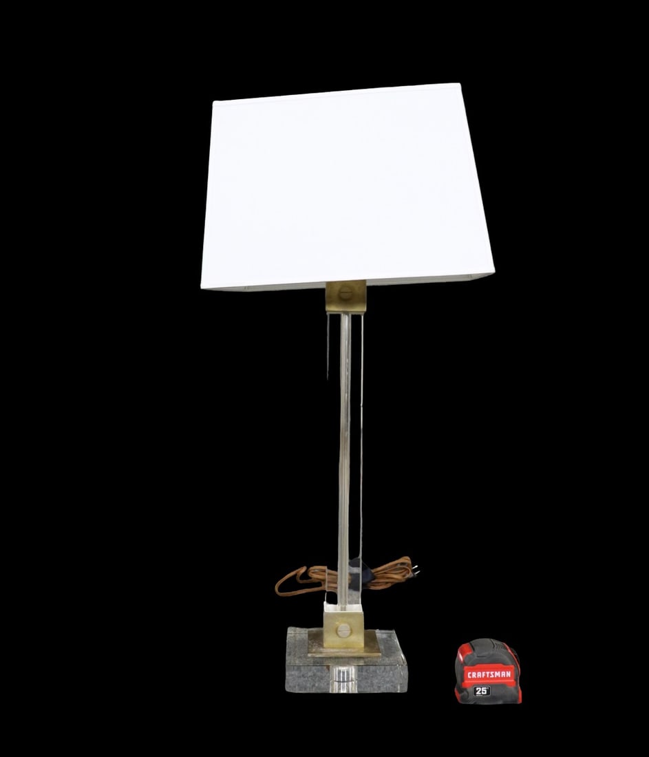 SIGNED RALPH LAUREN LUCITE & BRASS TABLE LAMP (1 of 8)