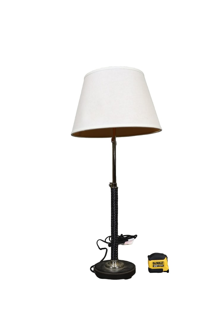 SIGNED RALPH LAUREN LEATHER BANKER'S LAMP (1 of 8)