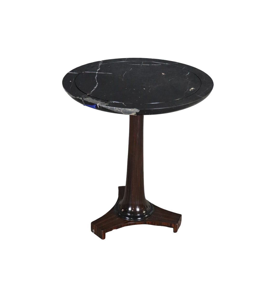 UNSIGNED RALPH LAUREN PARKER MARBLE TOP SIDE TABLE (1 of 8)