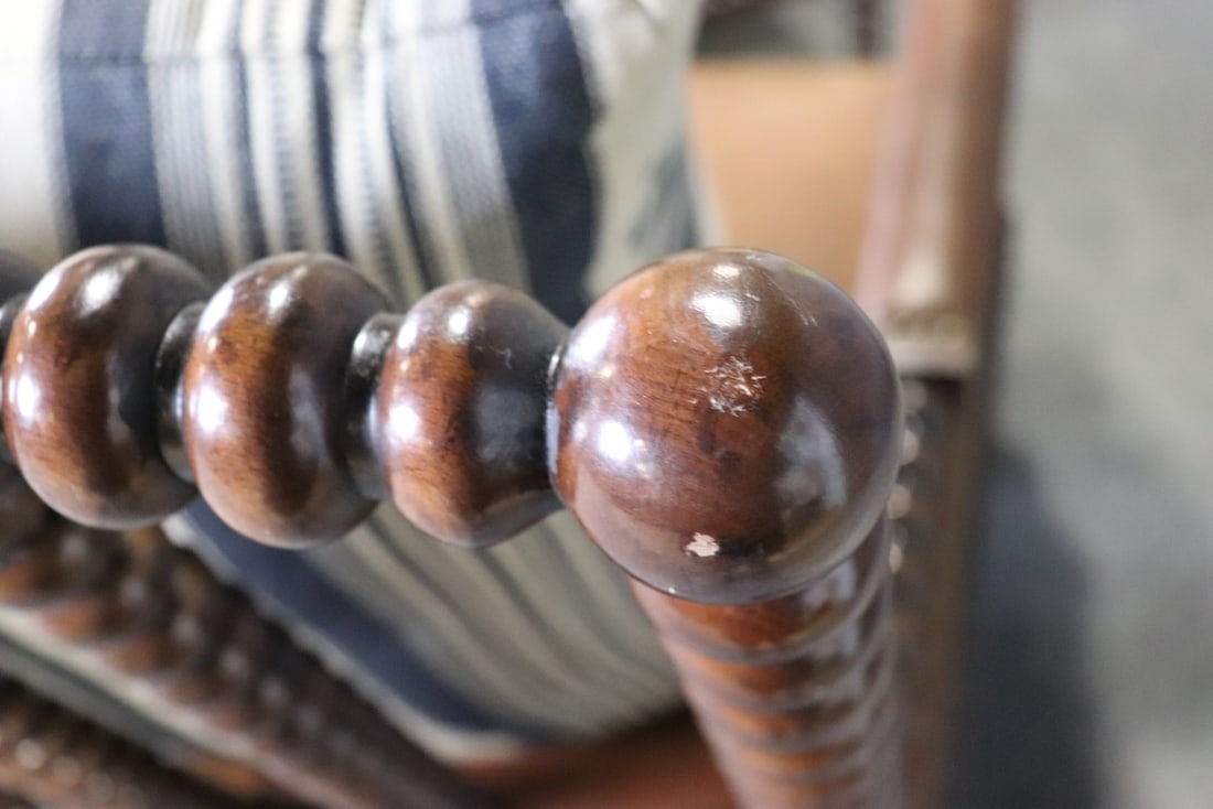 COMPANION PAIR SIGNED EJ VICTOR FOR RALPH LAUREN SPOOL ARM CHAIRS - 13