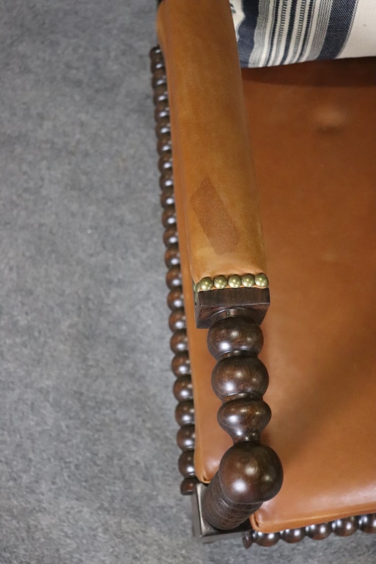 COMPANION PAIR SIGNED EJ VICTOR FOR RALPH LAUREN SPOOL ARM CHAIRS - 6