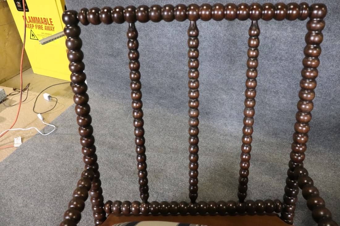 COMPANION PAIR SIGNED EJ VICTOR FOR RALPH LAUREN SPOOL ARM CHAIRS - 7