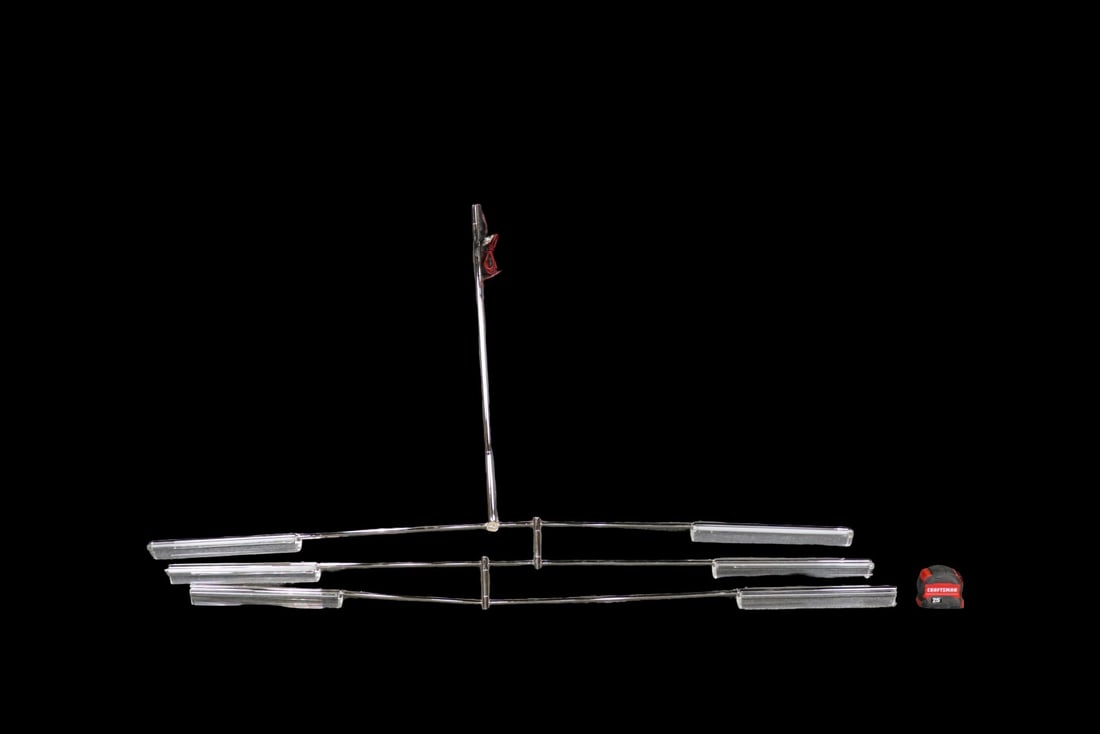 SIGNED RALPH LAUREN POLISHED NICKEL & LUCITE CHANDELIER (1 of 11)