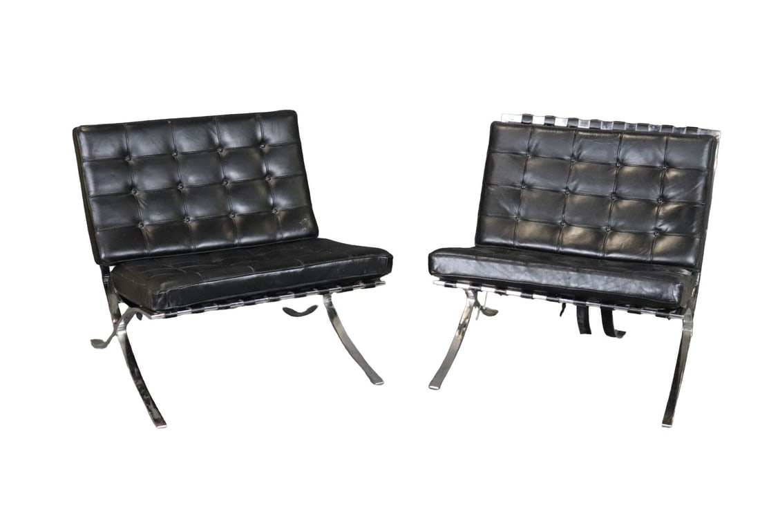 PAIR BARCELONA STYLE CHAIRS (1 of 8)