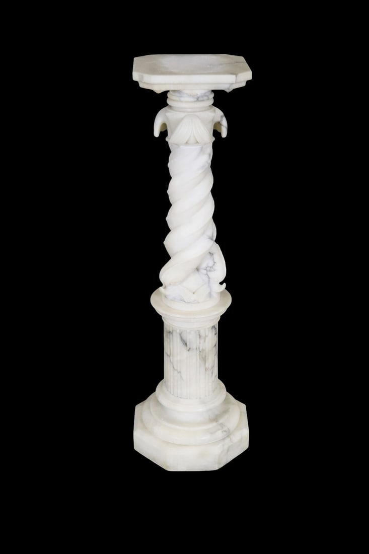 3 PIECE FIGURAL MARBLE PEDESTAL (1 of 15)