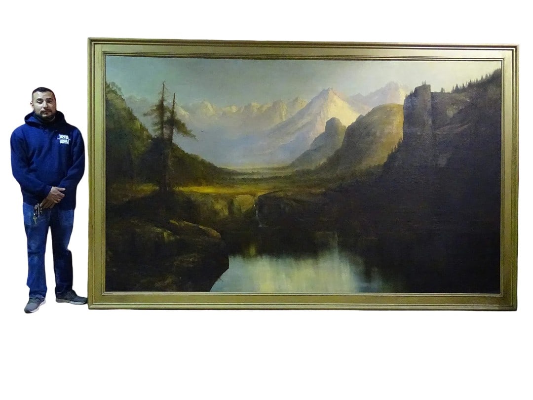 MONUMENTAL SIGNED ARTHUR ELKINS PAINTING COLORADO MOUNTAIN RIVER (1 of 14)