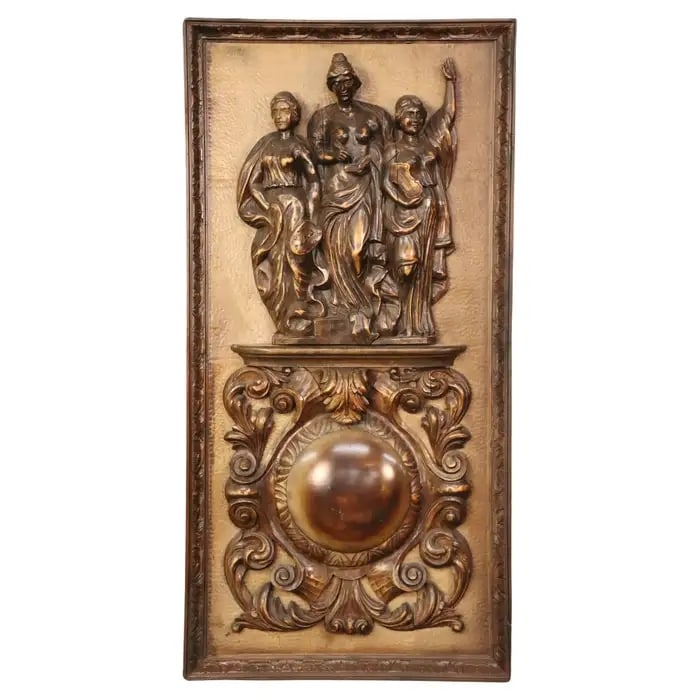 ITALIAN CARVED WALNUT FIGURAL PANEL (1 of 14)