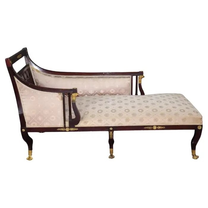 FRENCH EMPIRE BRONZE MOUNTED MAHOGANY RECAMIER (1 of 18)