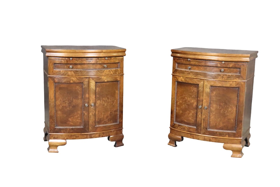 PAIR MAHOGANY SATINWOOD DEMI LUNE CABINETS (1 of 11)