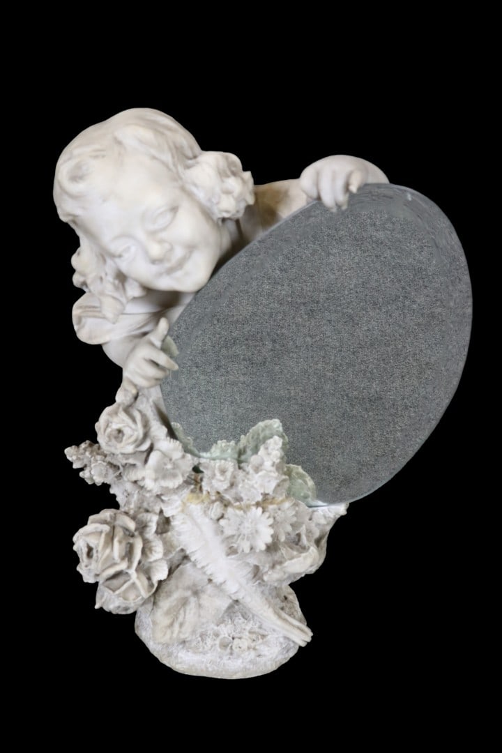 MARBLE FIGURE WITH BEVELED MIRROR (1 of 11)