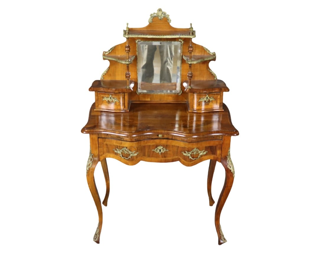 LOUIS XVI STYLE BRONZE MOUNTED DRESSING TABLE WITH MIRROR (1 of 12)