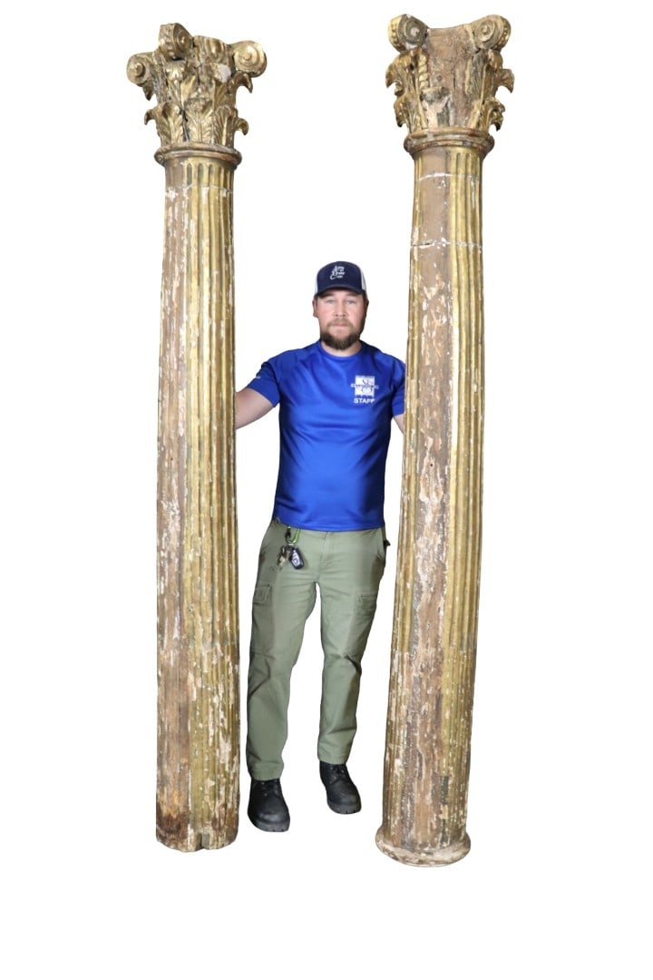 PAIR 18TH C GILDED COLUMNS (1 of 12)