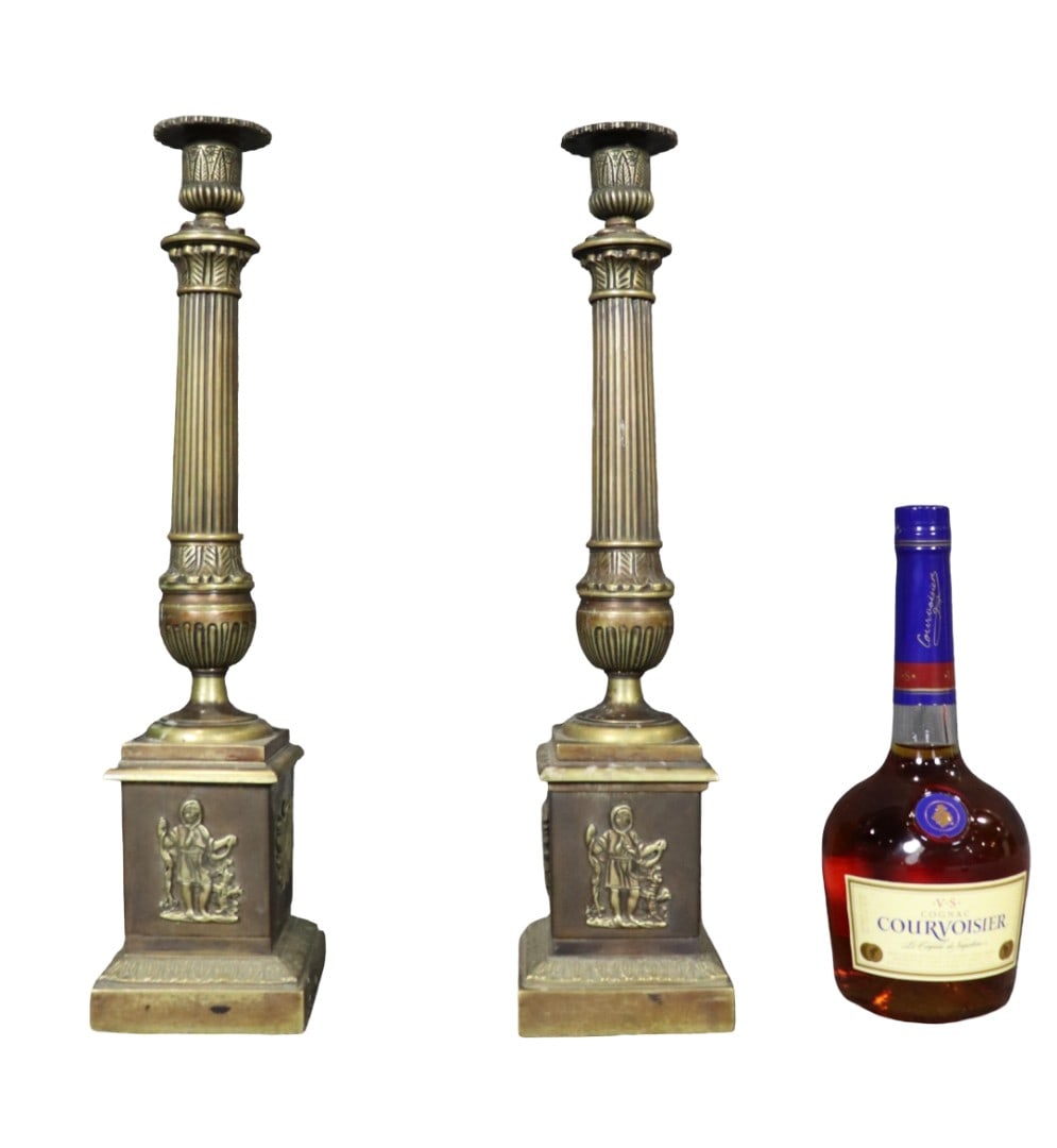 PAIR EMPIRE CANDLE STICKS (1 of 7)