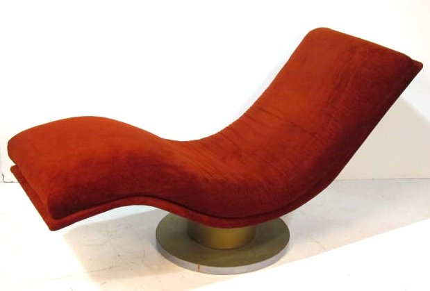 MILO BAUGHMAN for THAYER COGGIN CHAISE LOUNGE: Very good condition. 24"h. x 25"w. x 67"d.