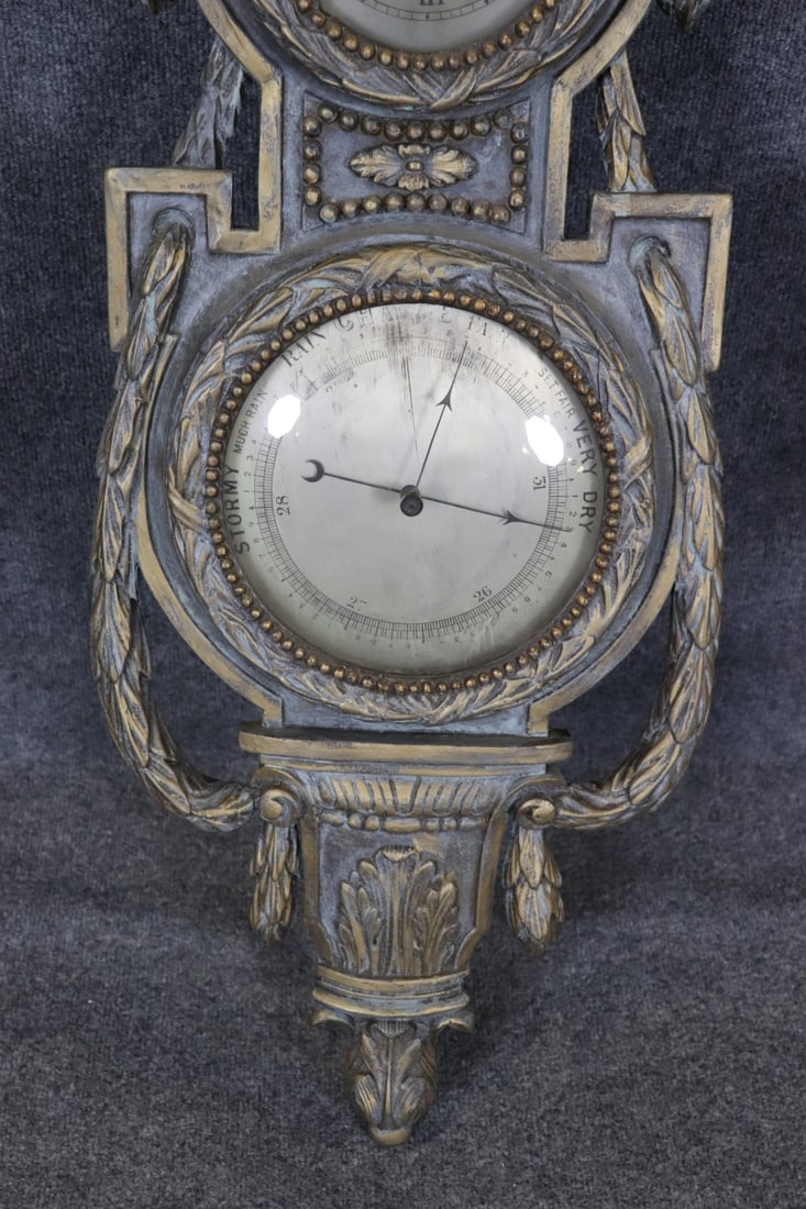REGENCY WOODEN BAROMETER - 5