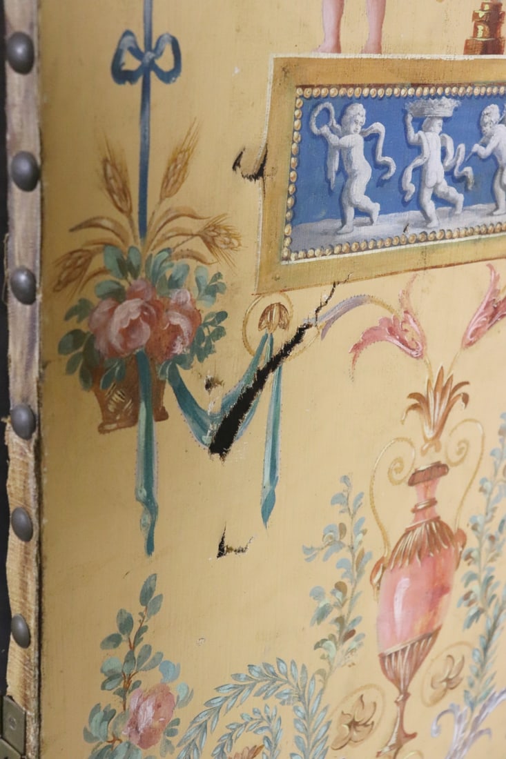4 PANEL PAINTED FIGURAL SCREEN - 5
