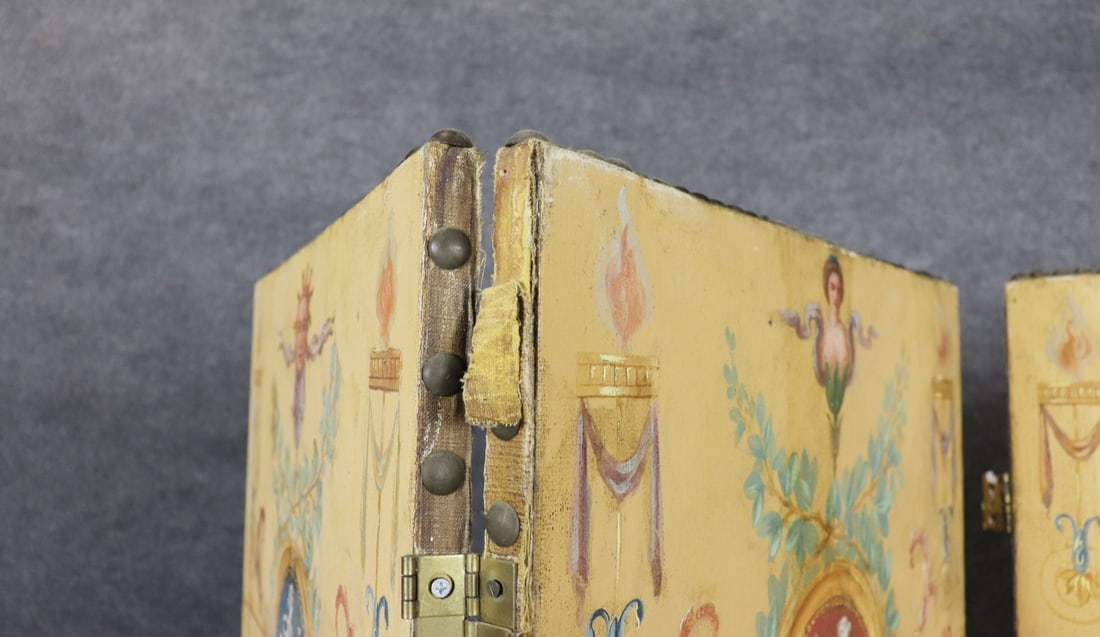 4 PANEL PAINTED FIGURAL SCREEN - 7