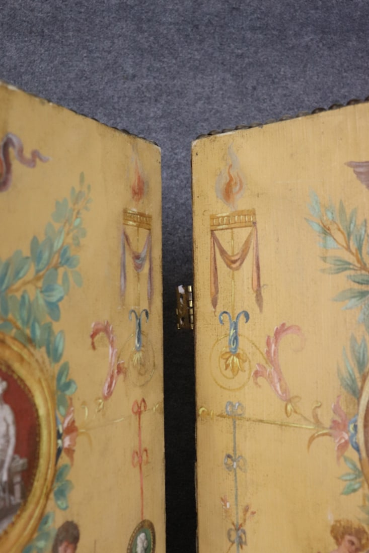 4 PANEL PAINTED FIGURAL SCREEN - 8